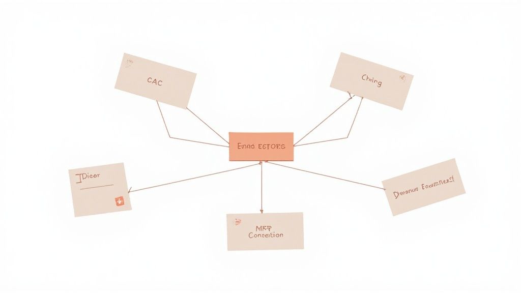 A hub-and-spoke diagram showing 'Enna Ectops' as a central node connected to five other entities.