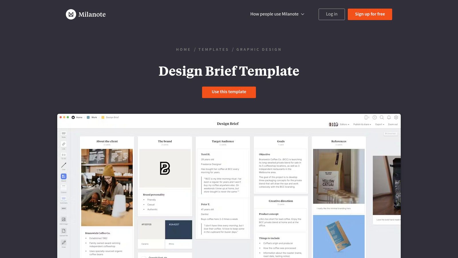 Milanote – Design Brief Template (and Variants)