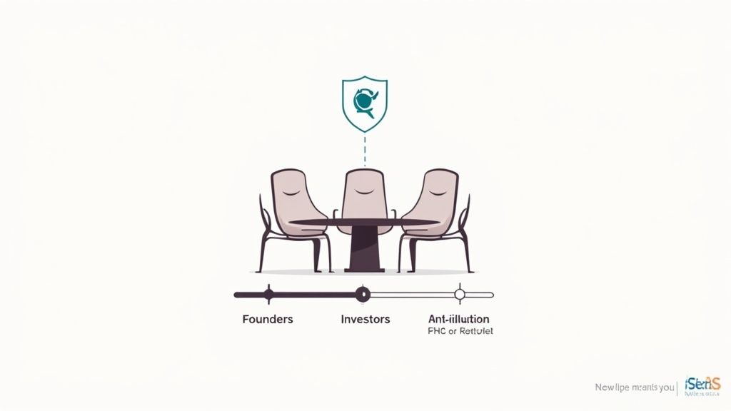 Founders and investors reviewing a term sheet at a conference table