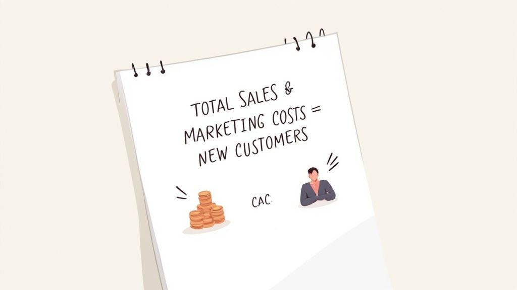 A founder analyzing charts and graphs on a laptop, calculating customer acquisition cost.